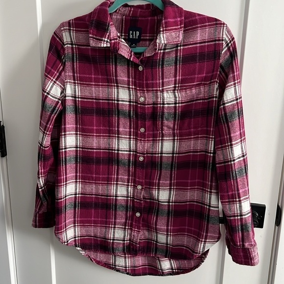 GAP Pink Boyfriend Flannel Size Medium - Picture 1 of 11